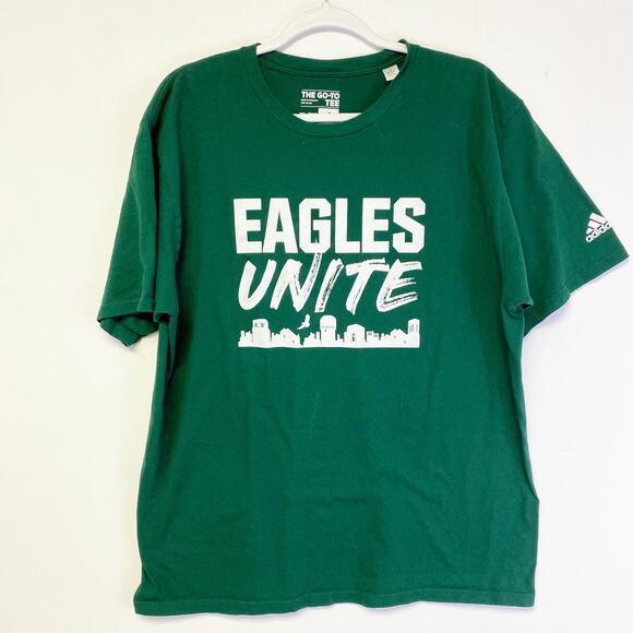 Adidas T-Shirt Men's Eagles Unite Green White Graphic The Go To Tee Size XL - Picture 5 of 8